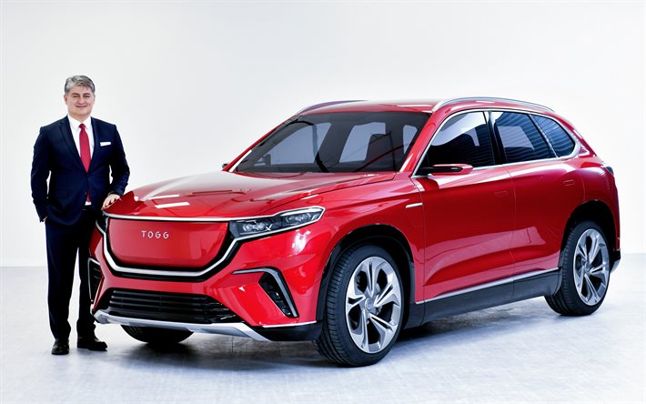 TOGG, 2020, exterior, front view, electric crossover, first Turkish car, new red TOGG, Turkish cars, TOGG Turkish national car