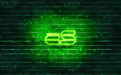 Counter-Strike green logo, 4k, green brickwall, Counter-Strike logo, CS logo, Counter-Strike neon logo, Counter-Strike