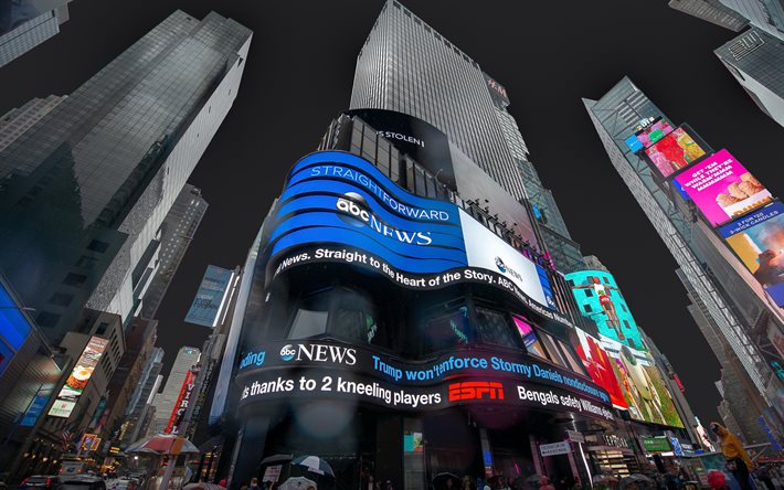 Times Square, New York City, Manhattan, Broadway, skyscrapers, evening, New York, USA