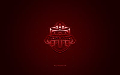 Toronto FC II, kanadensisk fotbollsklubb, röd logotyp, röd kolfiberbakgrund, USL League One, fotboll, Kanada, Toronto FC II logotyp
