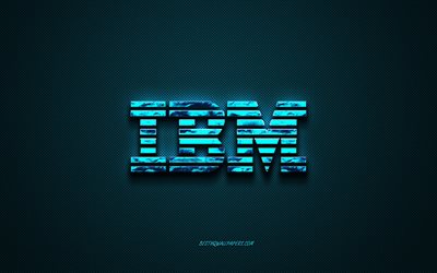 IBM blue logo, creative blue art, IBM emblem, dark blue background, IBM, logo, brands