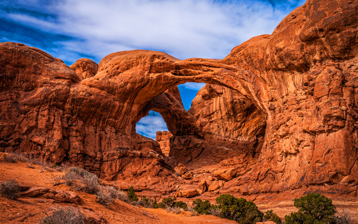 Arches National Park, estate, montagne, rocce, deserto, natura neutra, USA, Utah, America, natura bellissima