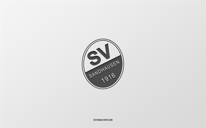 SV Sandhausen, beyaz arka plan, Alman futbol takımı, SV Sandhausen amblemi, 2 Bundesliga, Almanya, futbol, SV Sandhausen logosu