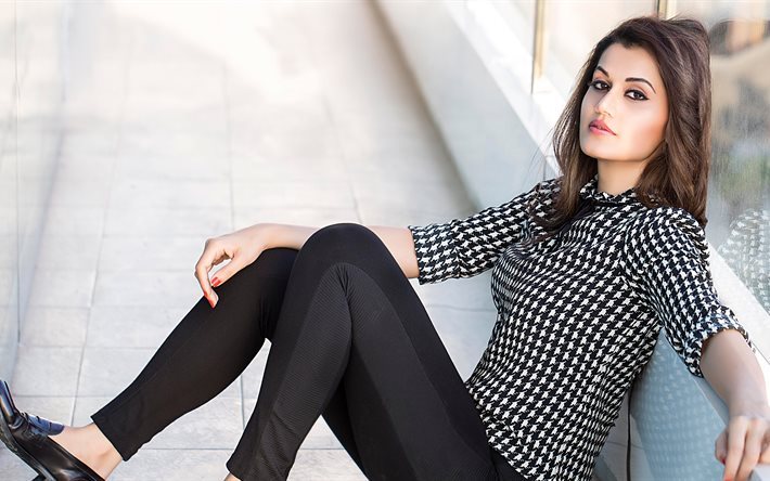 Taapsee Pannu, 4k, l&#39;actrice indienne, Bollywood, brunette, beaut&#233;