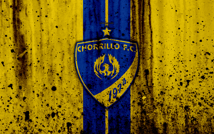 Chorrillo FC, 4k, el grunge, la Liga Panamena, logotipo, club de f&#250;tbol, Panam&#225;, Chorrillo, f&#250;tbol, LPF, la piedra, la textura, el Chorrillo FC
