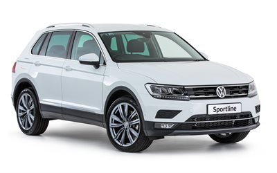 Volkswagen Tiguan Sportline, 4k, 2018 carros, cruzamentos, novo Tiguan, Volkswagen