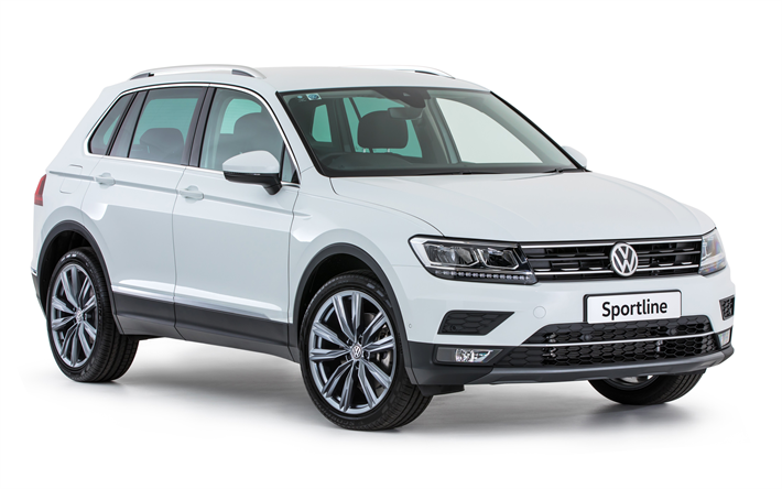 Volkswagen Tiguan Sportline, 4k, 2018 arabalar, ge&#231;itler, yeni Tiguan, Volkswagen