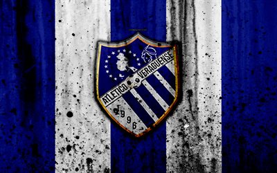 FC Atletik Veraguense, 4k, grunge, Lig Panamena, logo, Futbol Kul&#252;b&#252;, Panama, Atletik, Veraguense, futbol, LPF, taş doku, Atletik Veraguense FC