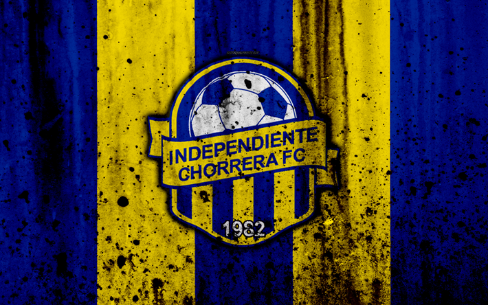 FC Independiente de la Chorrera, 4k, el grunge, la Liga Panamena, logotipo, club de f&#250;tbol, Panam&#225;, Independiente de la Chorrera, el f&#250;tbol, la LPF, textura de piedra, Independiente de la Chorrera FC