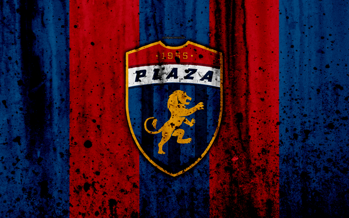 FC Plaza Amador, 4k, grunge, Liga Panamena, logo, football club, Panama, Plaza Amador, soccer, LPF, stone texture, Plaza Amador FC