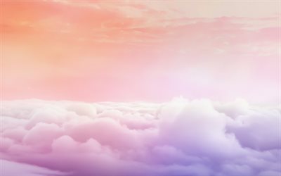 vaaleanpunainen pilvi, taivas, art, skyline