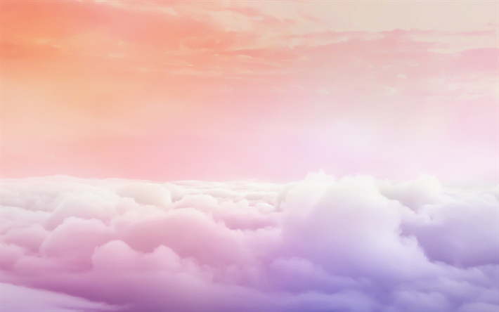 nube rosa, cielo, arte, skyline