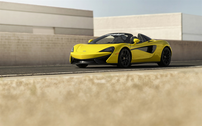 Download Wallpapers Mclaren 570s Spider Road 2018 Cars Yellow Images, Photos, Reviews