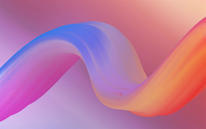 カラフルな波, 美術, 抽象波, 創造, 曲線, ピンクの背景