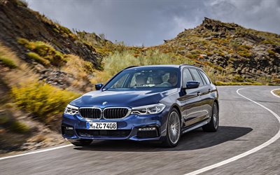 BMW 5-series Wagon, 2018 cars, road, german cars, BMW