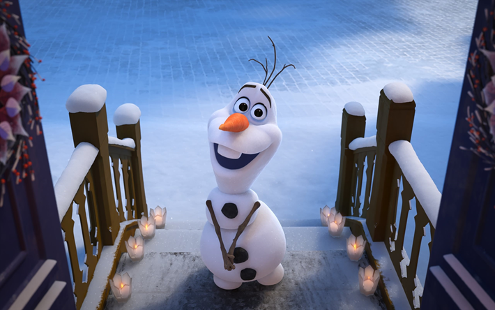 Olafs Frozen Adventure, 2017, winter, snow, 3d white snowman
