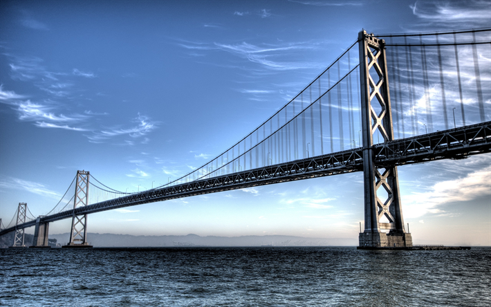 Golden Gate Bridge, HDR, rivi&#232;re, San Francisco, USA, Am&#233;rique du