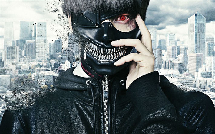 Ken Kaneki, r&#246;da &#246;gon, Tokyo Ghoul, huvudpersonen, portr&#228;tt, manga, Tokyo Ghoul tecken