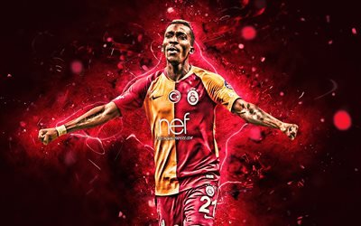Henry Onyekuru, gol, Galatasaray FC, Nijeryalı futbolcular, ileri, futbol, T&#252;rkiye S&#252;per Lig, Onyekuru, footaball, neon ışıkları