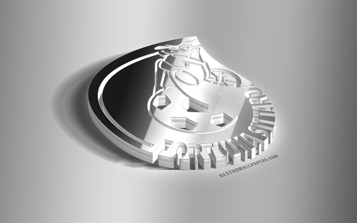 Il Fortuna Sittard, 3D acciaio logo, olandese football club, emblema 3D, Sittard, paesi Bassi, Eredivisie, il Premier Division, Sittard in metallo emblema, calcio, creativo, arte 3d