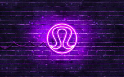 lululemon athletica violettes logo, 4k, violette mauer, lululemon athletica logo, modemarken, lululemon athletica neon logo, lululemon athletica
