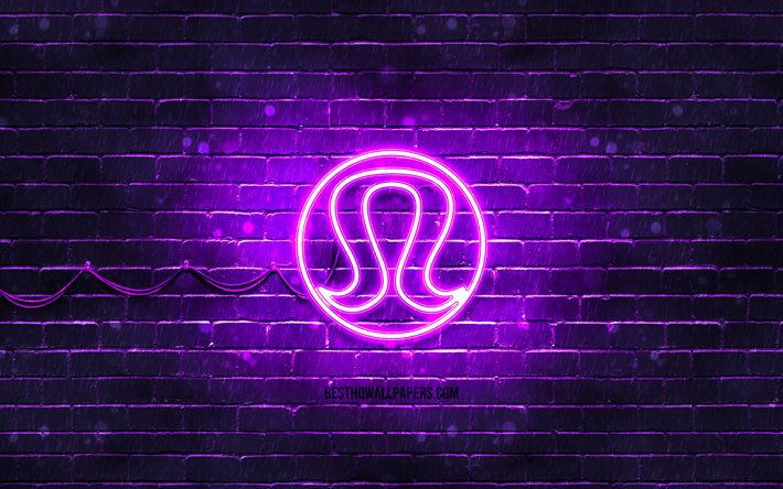 lululemon athletica violettes logo, 4k, violette mauer, lululemon athletica logo, modemarken, lululemon athletica neon logo, lululemon athletica