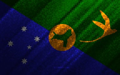 Flag of Christmas Island, multicolored abstraction, Christmas Island mosaic flag, Christmas Island, mosaic art, Christmas Island flag