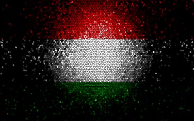 Macar bayrağı, mozaik sanatı, Avrupa ülkeleri, Macaristan Bayrağı, ulusal semboller, Macaristan bayrağı, resmi, Avrupa, Macaristan