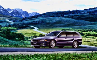 Mitsubishi Legnum VR-4, 4k, route, 1998 voitures, EC5W, HDR, 1998 Mitsubishi Legnum, voitures japonaises, Mitsubishi