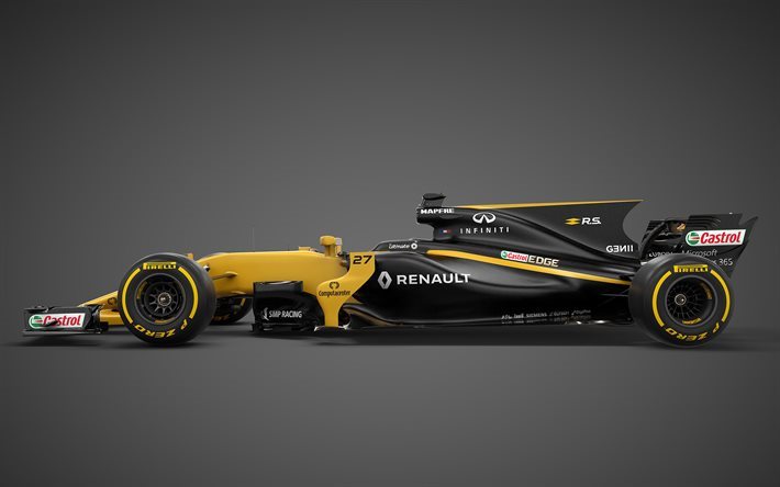 Formula 1, Renault RS17, 2017, F1, Racing car, side view