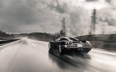 Koenigsegg ccx製品, 2016, 競争クーペX, スーパーカー, 雨, 速度, Koenigsegg