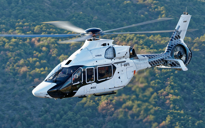 Airbus H160, 2018, l&#39;aviazione civile, bianco elicottero passeggero, elicotteri, H160, Airbus