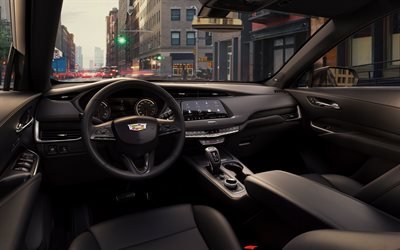 Cadillac XT4, 2018, interior, cruzamento, novo XT4, Cadillac