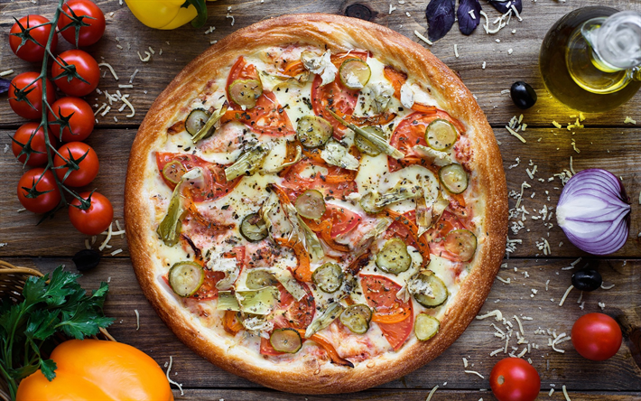 pizza, margarita, fast food, pizza con le verdure, pizza senza carne