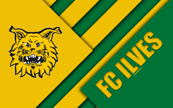 FC Ilves, 4k, logo, material design, yellow green abstraction, Finnish football club, Veikkausliiga, football, Tampere, Finland