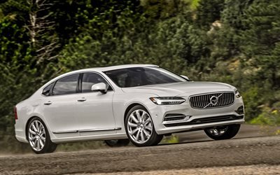 Gerektirmektedir Volvo, 2018, T8, 4k, beyaz l&#252;ks sedan, dış, yeni beyaz Gerektirmektedir, business class, İsve&#231; otomobil, Volvo