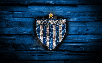 Avai FC, burning logo, Seria A, blue wooden background, brazilian football club, grunge, SC Avai, football, soccer, Avai logo, fire texture, Brazil