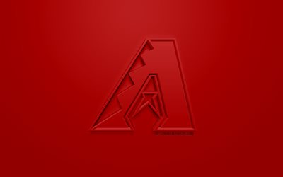 Arizona Diamondbacks, Amerikkalainen baseball club, luova 3D logo, punainen tausta, 3d-tunnus, MLB, Phoenix, Arizona, USA, Major League Baseball, 3d art, baseball, 3d logo