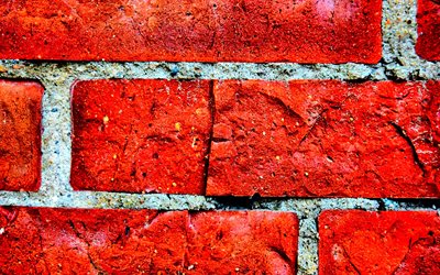 rojo ladrillo, macro, pared de ladrillo, el grunge, el color rojo de los ladrillos, de cerca, los ladrillos, las texturas, pared de