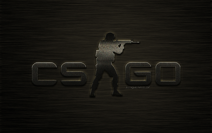 CS GO logo, creativo, emblema, Counter-Strike Global Offensive, metallo, sfondo, elegante, arte, CS GO