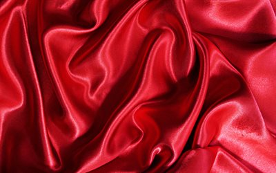de seda vermelha, azul textura de tecido, seda, vermelho fundos, cetim, tecido de texturas, vermelho de cetim, de seda, texturas