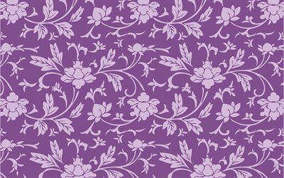 roxo floral de fundo, textura perfeita, floral roxo padr&#227;o, ornamentos florais, roxo de textura