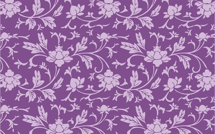 紫色の花の背景, シームレスな質感, 花紫色のパターン, 花飾り, 紫色の質感