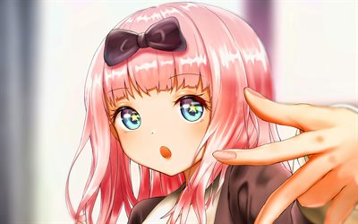 Chika Fujiwara, Kaguya-sama Love Is War, protagonist, girl with pink hair, manga, Kaguya-sama wa Kokurasetai, Fujiwara Chika