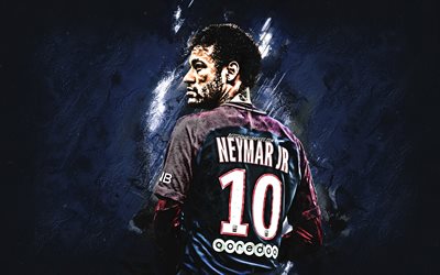 Neymar Jr, O PSG, O futebol brasileiro estrelas, Brasileiro jogador de futebol, atacante, O Paris Saint-Germain, Liga 1, Fran&#231;a, futebol, arte criativa