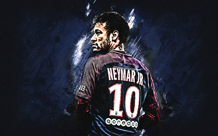 Neymar Jr, PSG, Brasiliansk fotboll stj&#228;rna, Brasiliansk fotbollsspelare, anfallare, Paris Saint-Germain, Liga 1, Frankrike, fotboll, kreativ konst