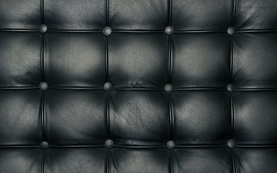 negro tapicer&#237;a de cuero, macro, cuero negro, fondo en cuero, texturas, fondos negros