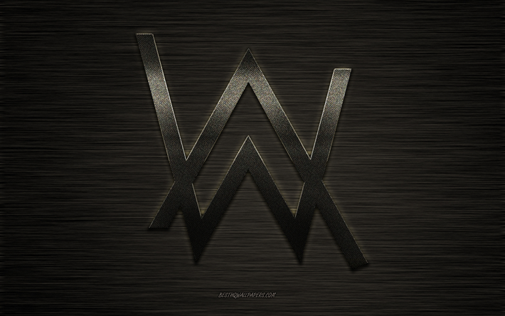 Alan Walker, tunnus, logo, tyylik&#228;s metallinen logo, creative art, Norjalainen DJ, art, Alan Walker-logo