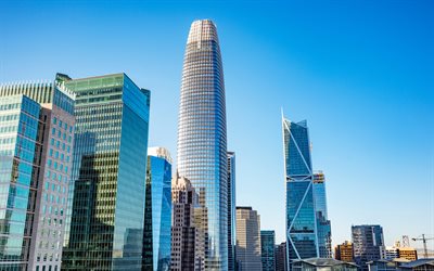 San Francisco, Salesforce Tower, Transbay Tower, 181 Fremont Street, skyskrapor, business center, office moderna byggnader, USA skyskrapor, Amerikansk stad, stadsbilden, Kalifornien, USA
