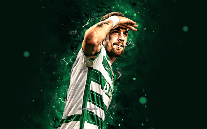 sebastian coates, 4k, 2022, sporting fc, gr&#246;na neonljus, uruguayanska fotbollsspelare, fotboll, primeira liga, neonljus, sporting cp, sebastian coates sporting, sebastian coates 4k